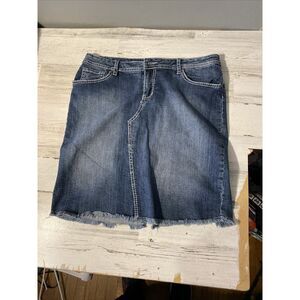 Xhilaration Jean Skirt Juniors‎ 13 Denim Raw Hem 1% Spandex